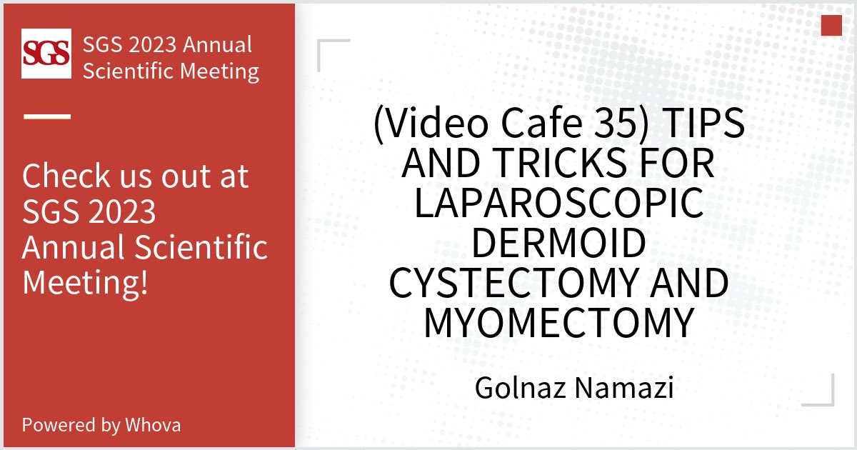 Come check out our Poster at SGS 2023 Annual Scientific Meeting. @GynSurgery #SGS2023 #gynfluencer - via #Whova event app