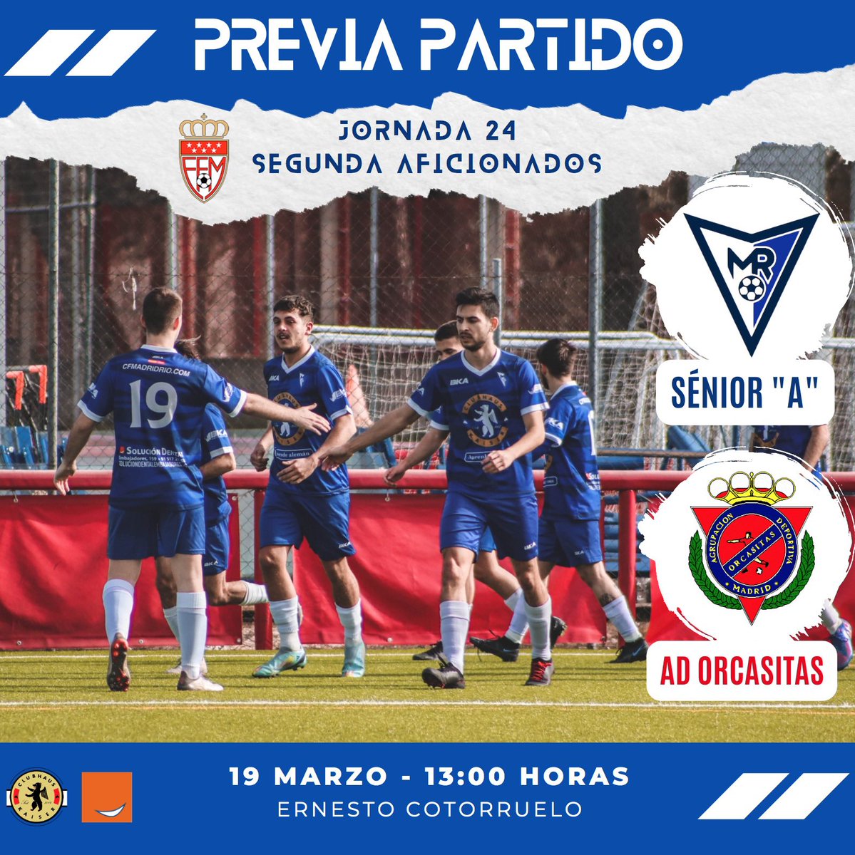 CFMadridRio's tweet photo. ⚽️🔴 PREVIA PARTIDO | #SéniorA

@pedritoperez18 🗣️: "Semana buena de entrenos tras un tropiezo que aprieta más las cosas en una Liga muy complicada. Tenemos bajas importantes, pero esperamos sacar los 3 puntos ante un rival duro que ya en la ida nos puso las cosas complicadas". https://t.co/osI6wO2Nyb