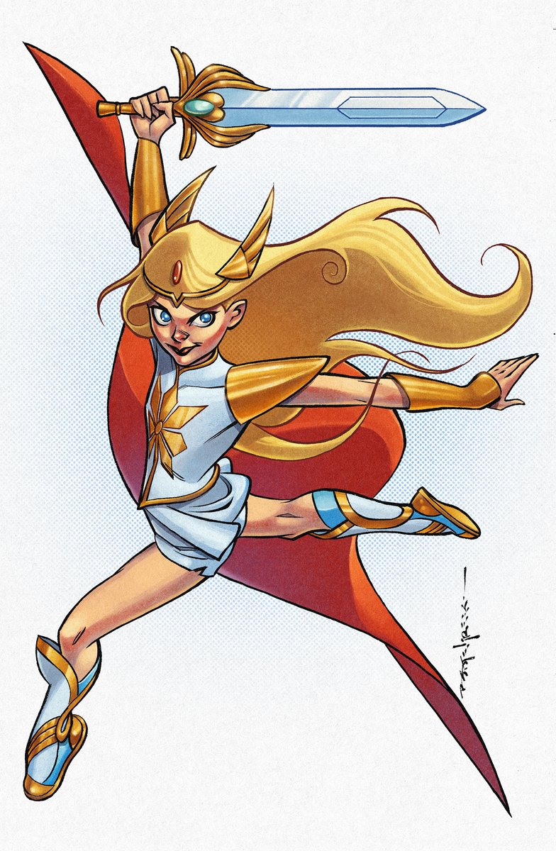 A coloring of She-Ra from the newest @ColorJams ! This was a fun one! Original lineart by Brian Stelfreeze. #SheraandthePrincessesofPower #ComicColorist