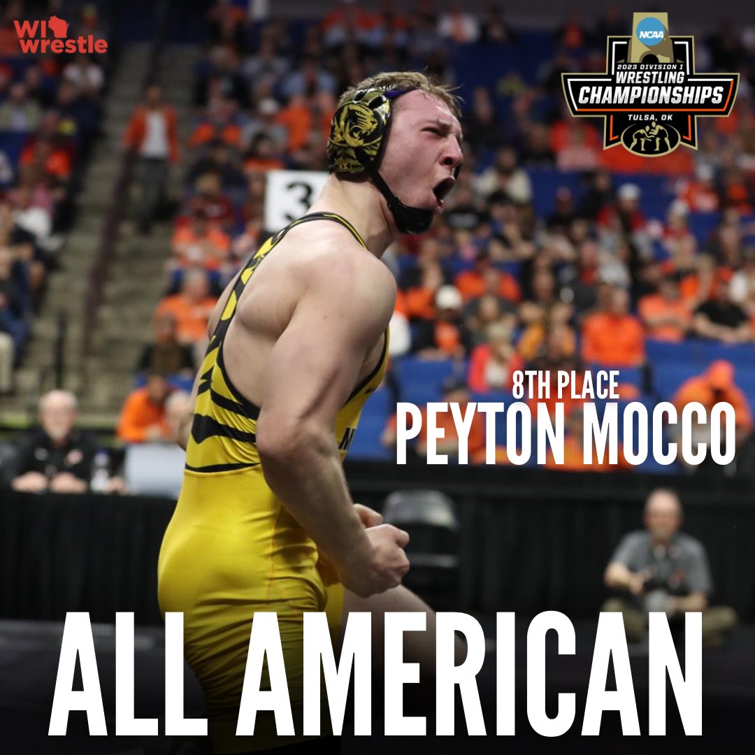 WI_wrestle's tweet photo. Congrats to Wisconsin native Peyton Mocco on his 8th place finish at nationals! https://t.co/vS4QTwsQmA