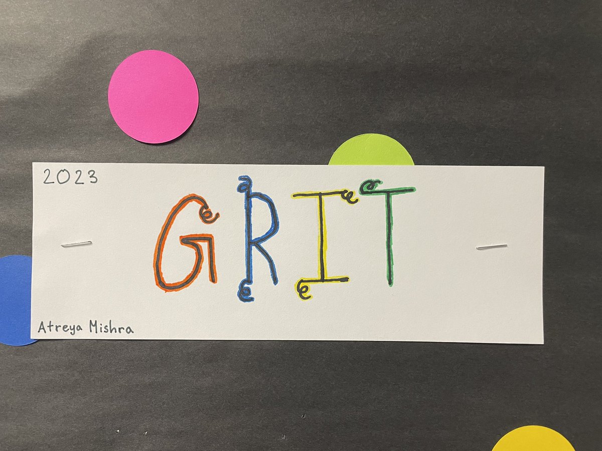 AtreyaAnand's tweet photo. @angeladuckw on being asked in class to write 1 word they want to focus@in 2023, my son in 5th grade draw this :-)
Thank you for leaving such a impression on him thru your book #Grit https://t.co/4fOhAFqWej
