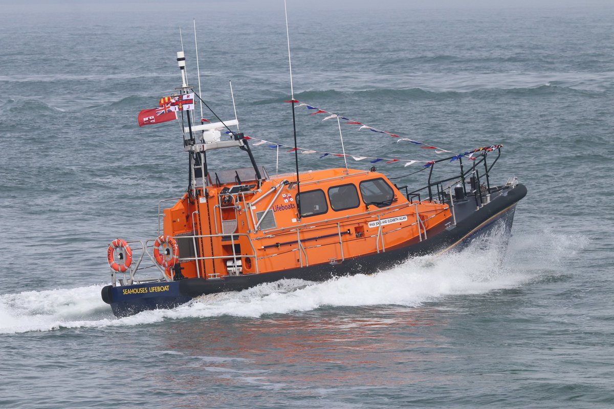 Seahouses RNLI naming ceremony for the Shannon class lifeboat 13-36 John and Elizabeth Allan and the Shannon’s Launch and Recovery system vehicle named in memory of David Cooper. #lifeboat #rnli #lifeboats #seahouses