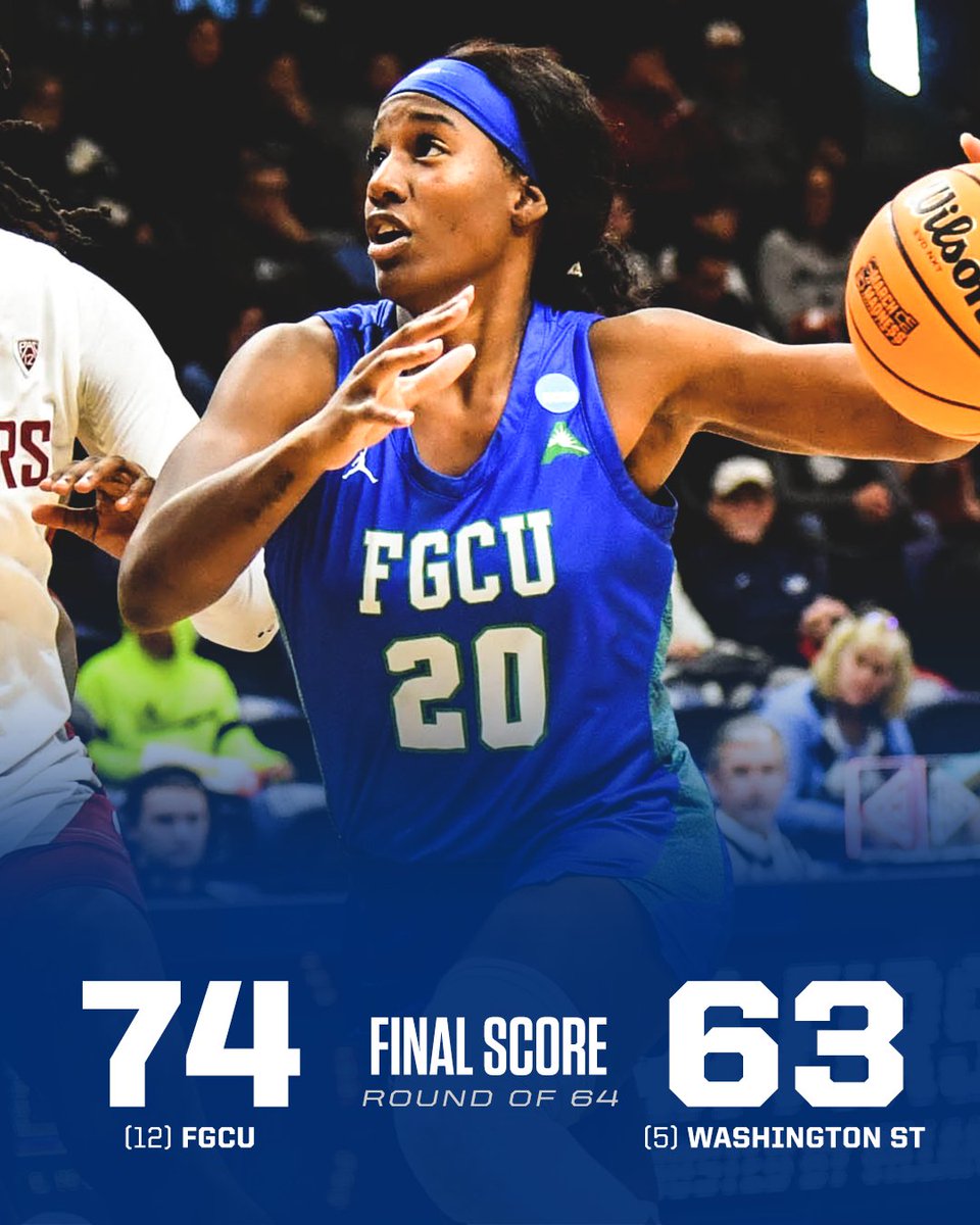 For the second year in a row, <a href="/FGCU_WBB/">FGCU Women's Basketball</a> is MOVING ON as a 12-seed‼️