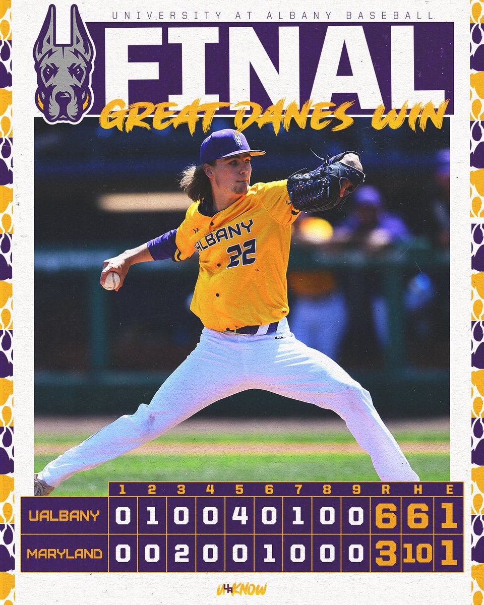 UAlbanyBaseball's tweet photo. BIG dub in the Big Ten 🥳

#UAUKNOW #AEBASE https://t.co/DaS7P9dy4N