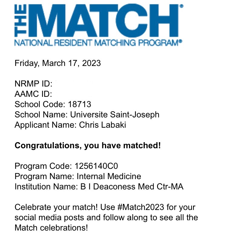 Chrislabaki1's tweet image. Extremely excited and over the moon to have matched @BIDMC_IM @harvardmed !!!
This would not have been possible without the incredible support of my exceptional mentors @DrChoueiri @VanAllenLab @BraunMDPhD
Missing my parents.
