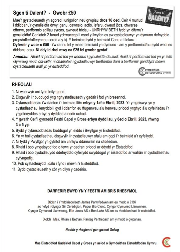 Dyma'r rhaglen! 🤗 Cystadlwch, cefnogwch a rhannwch! <a href="/steddfota16/">CymdeithasSteddfodau</a> <a href="/Clonc360/">Clonc360</a> <a href="/Cloncyn/">Papur Bro Clonc</a>