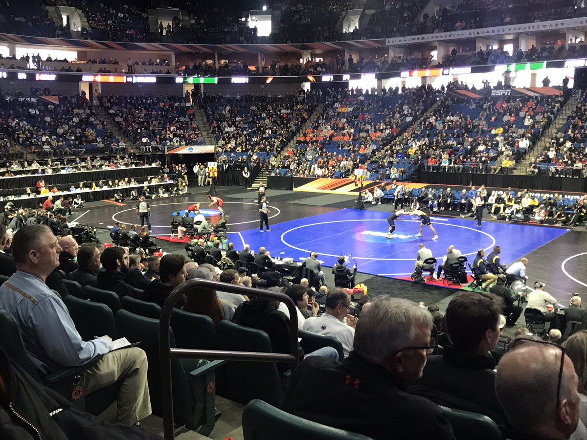 DaleFil29's tweet photo. Day 3 at the @NCAAWrestling championships with 2 of my good friends https://t.co/dvZtI2Nvnn