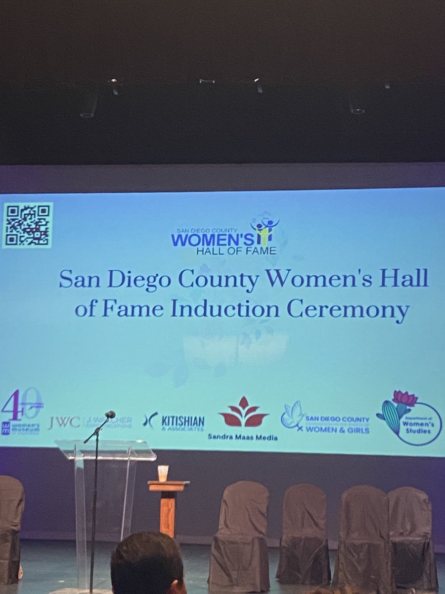 Great weather today for the San Diego Women’s Hall of Fame induction ceremony at the Joan Kroc theater.

A wonderfully organized event honoring strong and truly inspiring women.