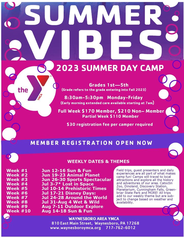 WaynesboroY's tweet photo. 😎 We're feeling the SUMMER VIBES at the Waynesboro Area YMCA! Summer Day Camp registration is open to members! Field trips, guest presenters and daily experiences are all part of what makes camp fun, get your camper registered! https://t.co/EGl2RLDoxA
#waynesboroareaymca https://t.co/Wq3jug2afM
