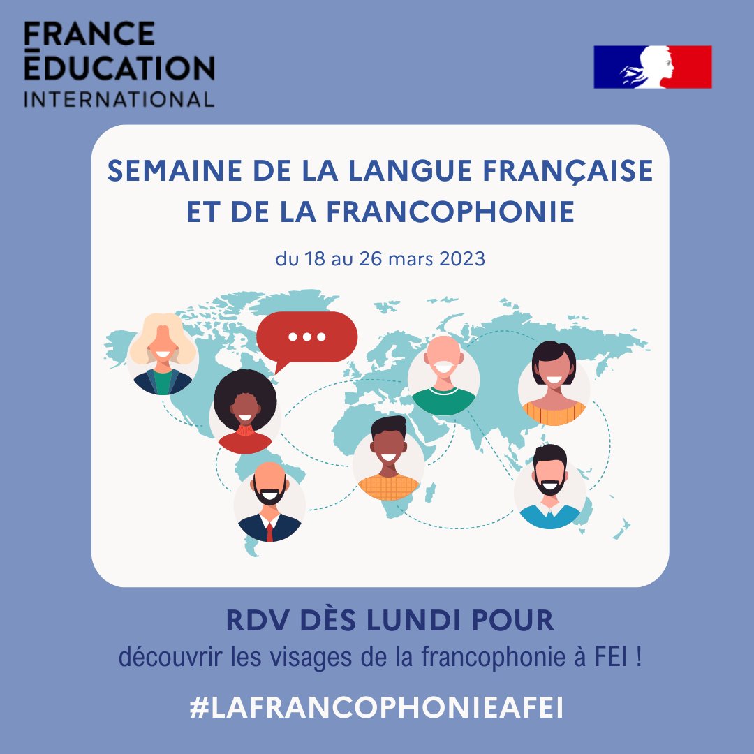 FEI_sevres's tweet photo. Top départ pour la 28ème édition de la #semainedelalanguefrançaise et de la #francophonie !

Nous vous réservons quelques surprises dans les prochains jours. 

À lundi ! https://t.co/5sDSHDqAmB