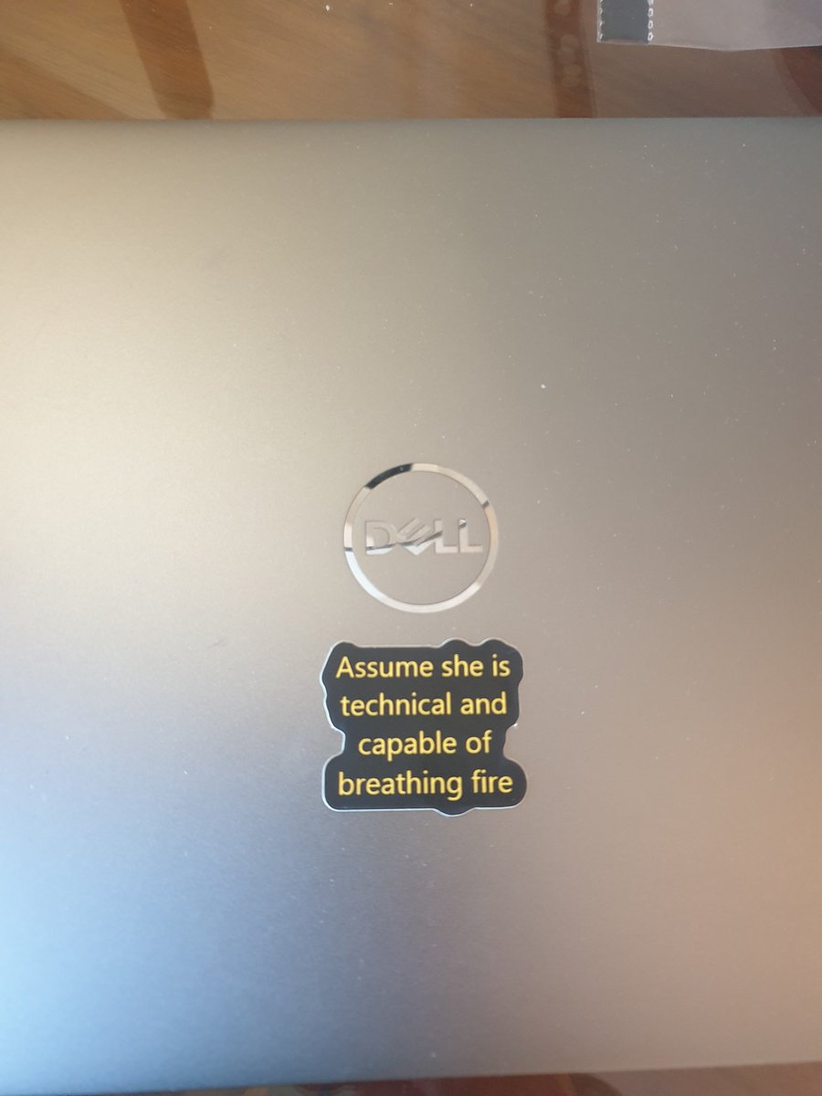 Maria_SQL's tweet photo. This is the best laptop sticker I have seen so far. #sqlbits2023 #sqlbits #womanintechnology https://t.co/G5b7ddxoKX