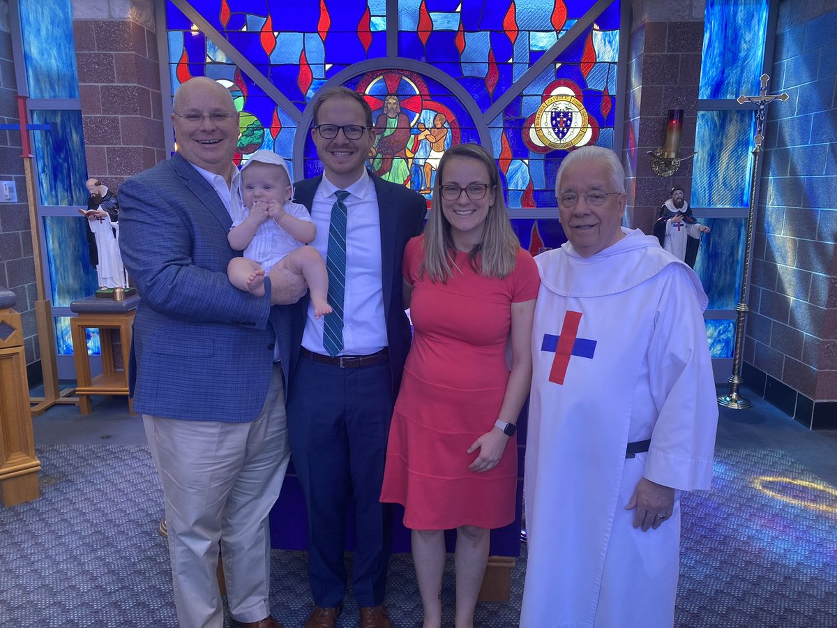 DeMathaCatholic's tweet photo. Proud grandfather Sean Keehn '83 holds his new grandson William Philip '40, son of Ryan '09 and Clara at the baptism ceremony in our chapel today with Fr James. https://t.co/h7rfryXpIT