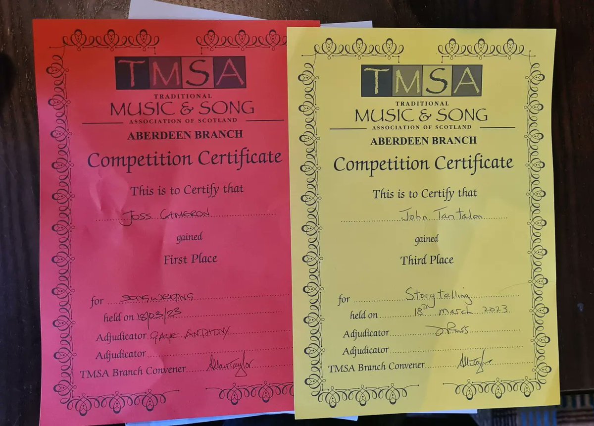 NightmaresNorth's tweet photo. "Hurrah," we won 1st and 3rd place in the TMSA (Traditional Music and Song) competition in Sunny Aberdeen😃👍
Great to meet so many lovely people. See you all again soon.. https://t.co/CufwYZLu3b