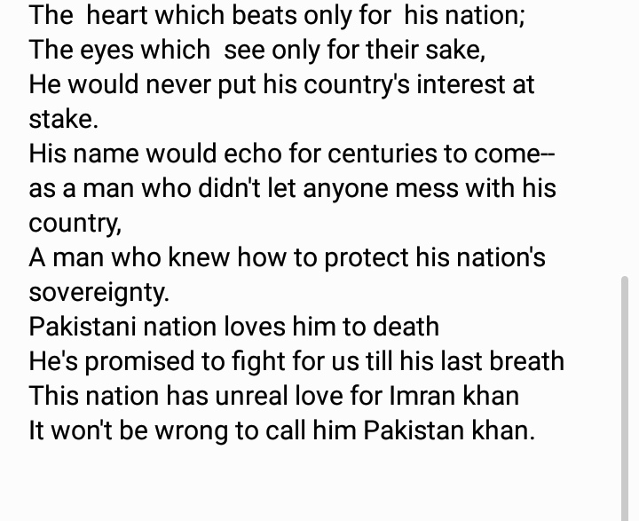 Okay I'm mustering up the courage to post this again today...
The poem I wrote for my leader :')
I've pored my whole entire heart into this 

I hope he gets to see this one day 
I  hope he knows how much we love him ❤️

<a href="/PTIofficial/">PTI</a>

#چلو_چلو_عمران_کے_ساتھ