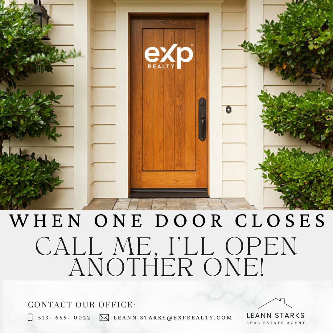 Ready for that door to open? 🏡🔑
Call me today!📲
__
Leann Starks
513.659.0022
leann.starks@exprealty.com
leannstarks.exprealty.com
.⠀
.⠀
#cincinnatihomesforsale #cincinnatirealtor #theleannstarksteam #cincinnatistoprealtor #exprealty