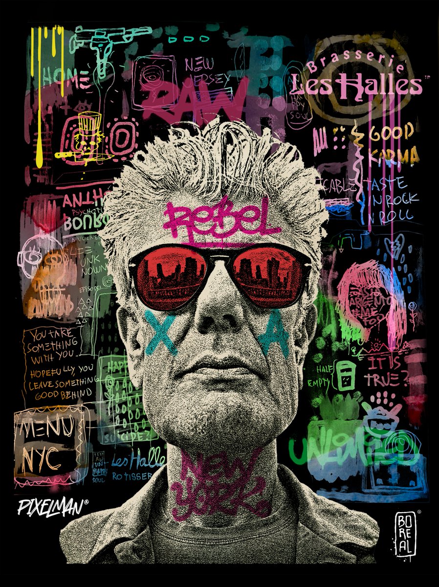 🔥🔥🔥COLLAB🔥🔥🔥

'Insatiable Appetite" 

a canapé-collab by NFT artists: <a href="/artboreal/">฿oreal 🦉</a> and <a href="/PIXELMAN_arts/">PIXΞLMAN™</a> 

A tribute to the Master Anthony Bourdain

1/1

Now available for buy now price of : Ξ 1
      
knownorigin.io/gallery/317400…

<a href="/KnownOrigin_io/">KnownOrigin.io</a> curated by <a href="/BlockEureka/">BlockEureka</a>