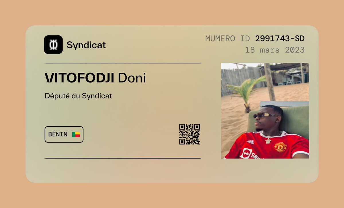 DonaldVitofodji's tweet photo. ⁦@suspect_95⁩  le syndicat est déjà représenté au Bénin 🇧🇯 #Député du syndicat.⁦@DonaldVitofodji⁩ https://t.co/kV0gSCSj3P