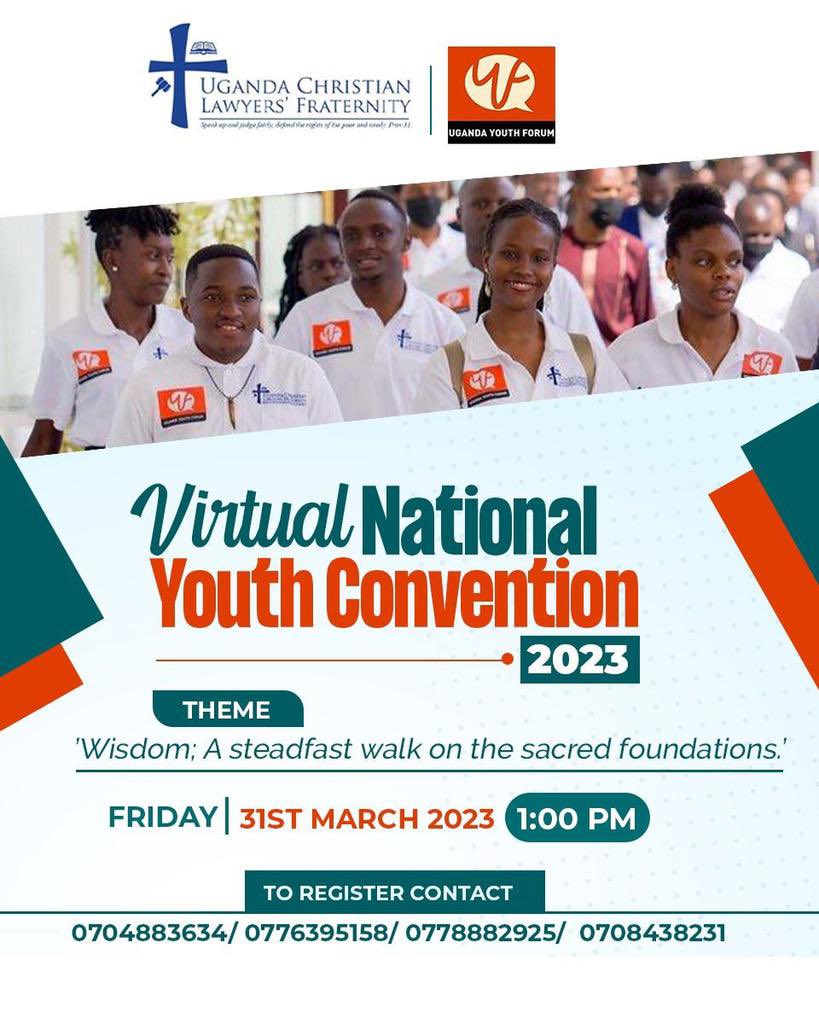 kansiimePatric3's tweet photo. The Virtual National Youth Convention is back under the theme ; “Wisdom; A steadfast walk on the sacred foundations”

Register to be part of this convention via ; https://t.co/fB1jKiU92j 

@StateHouseUg @JanetMuseveni @AnneTwino @ubctvuganda https://t.co/FnciE6vWmx https://t.co/GQkyyEZ1K5
