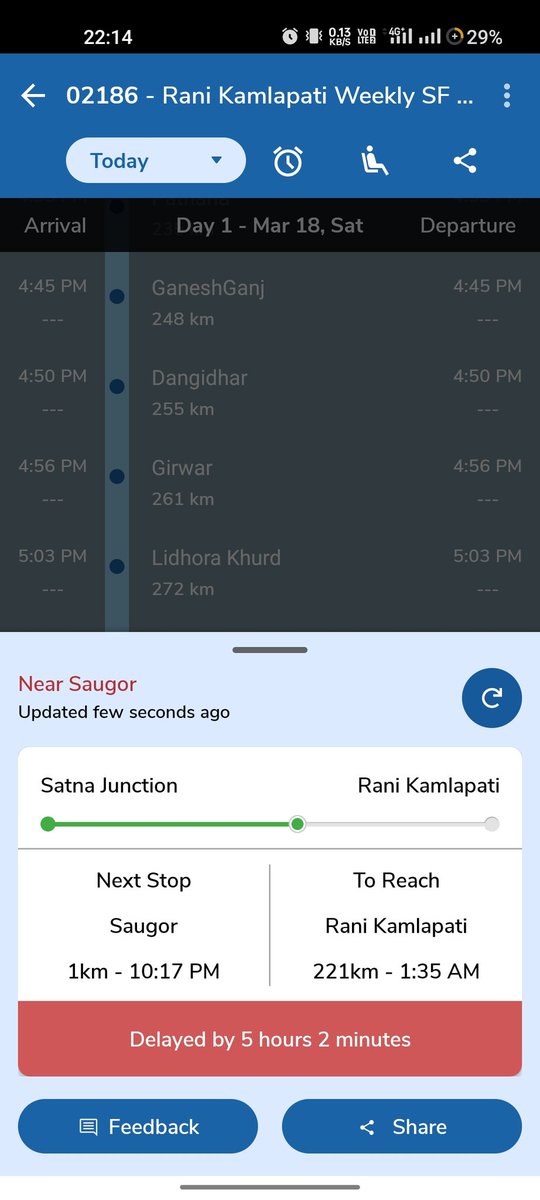 shubhamsinghsta's tweet photo. @RailwaySeva @WesternRly महोदय हम यात्रियों का समय भी कीमती होता है ।

02186 , पांच घंटे देरी से चल रही https://t.co/KJ8gQ8ZslE