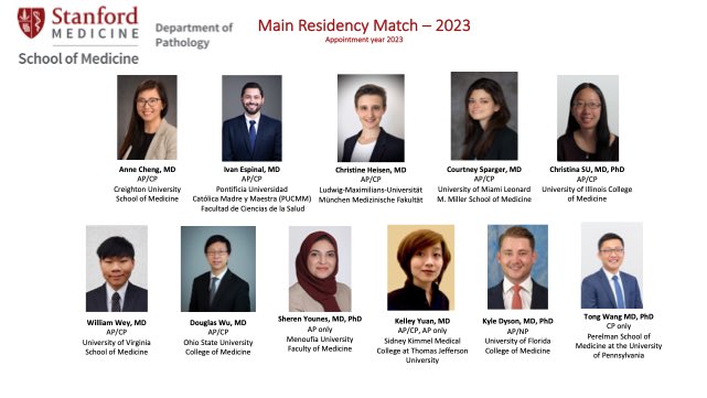 Excited for our incoming Stanford Pathology Residents! @StanfordPath #Match2023 #pathology