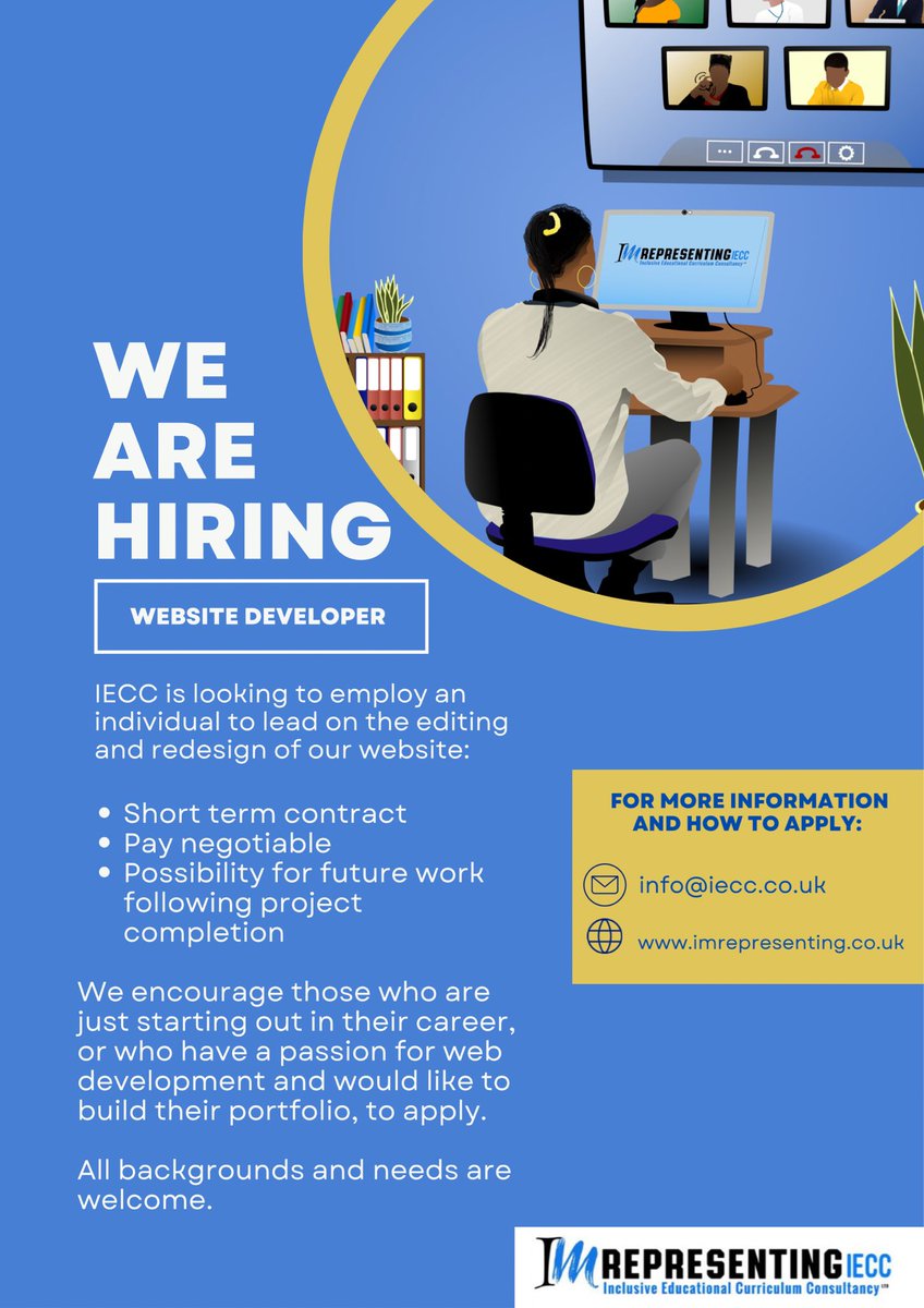Job opportunity!! Please visit us for further information or to apply: imrepresenting.co.uk  
#webdesign #employment #IT #jobsinwales