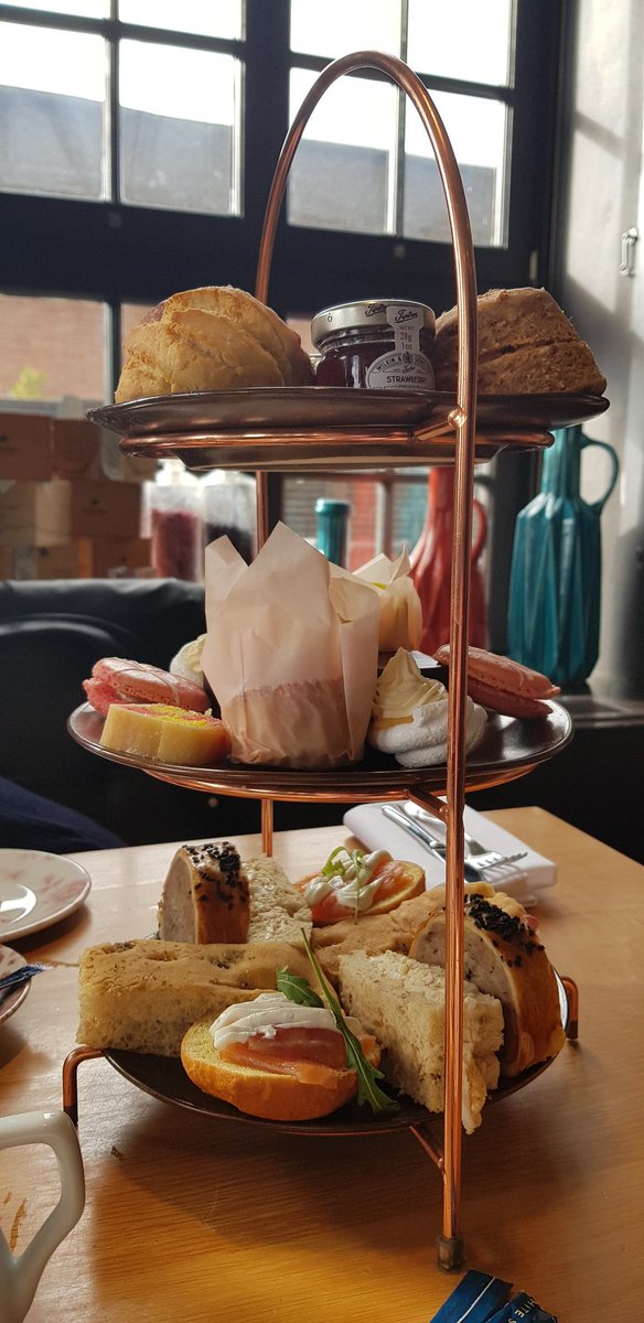 osteogenesis's tweet photo. Afternoon tea. Courtesy of daughter for Mothers Day. Must remember to wear looser trousers next time! Stuffed.😁
@SalthouseHotel 
Lovely. https://t.co/HwQvZNhfIe