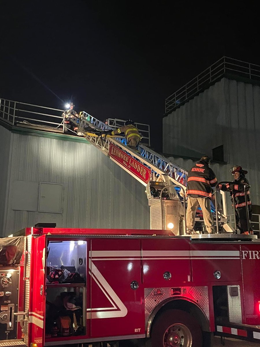 Friday night is drill night… getting some ladder and roof work in