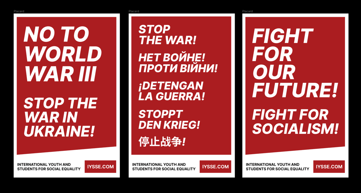 Today, the IYSSE is intervening in  rallies against the #NATO war in #Ukraine  in 
- DC
- Seattle 
- Detroit 
- Chicago
- LA
- San Diego 
- San Franscio 
Join our columns! Take our placards! Read our leaflets! Join the fight for socialism! 1/
#NoNATO #StopNATO 
#FundPeaceNotWar