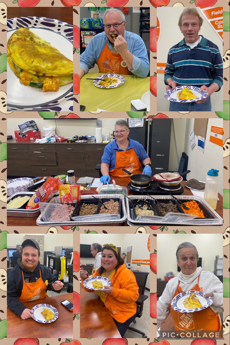Chef Barb is making made-to-order Omelettes for the crew today. How many ways can you say yum! #springspiritweek #springsuccesssharing2023 #omelettes #welovefood #funcommittee2752 #wizardofoz #noplacelikehomedepot