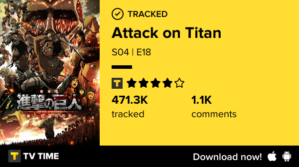 iGhder's tweet photo. I've just watched episode S04 | E18 of Attack on Titan! https://t.co/52vVWz3M2Y #tvtime https://t.co/rmwT4y9Eep