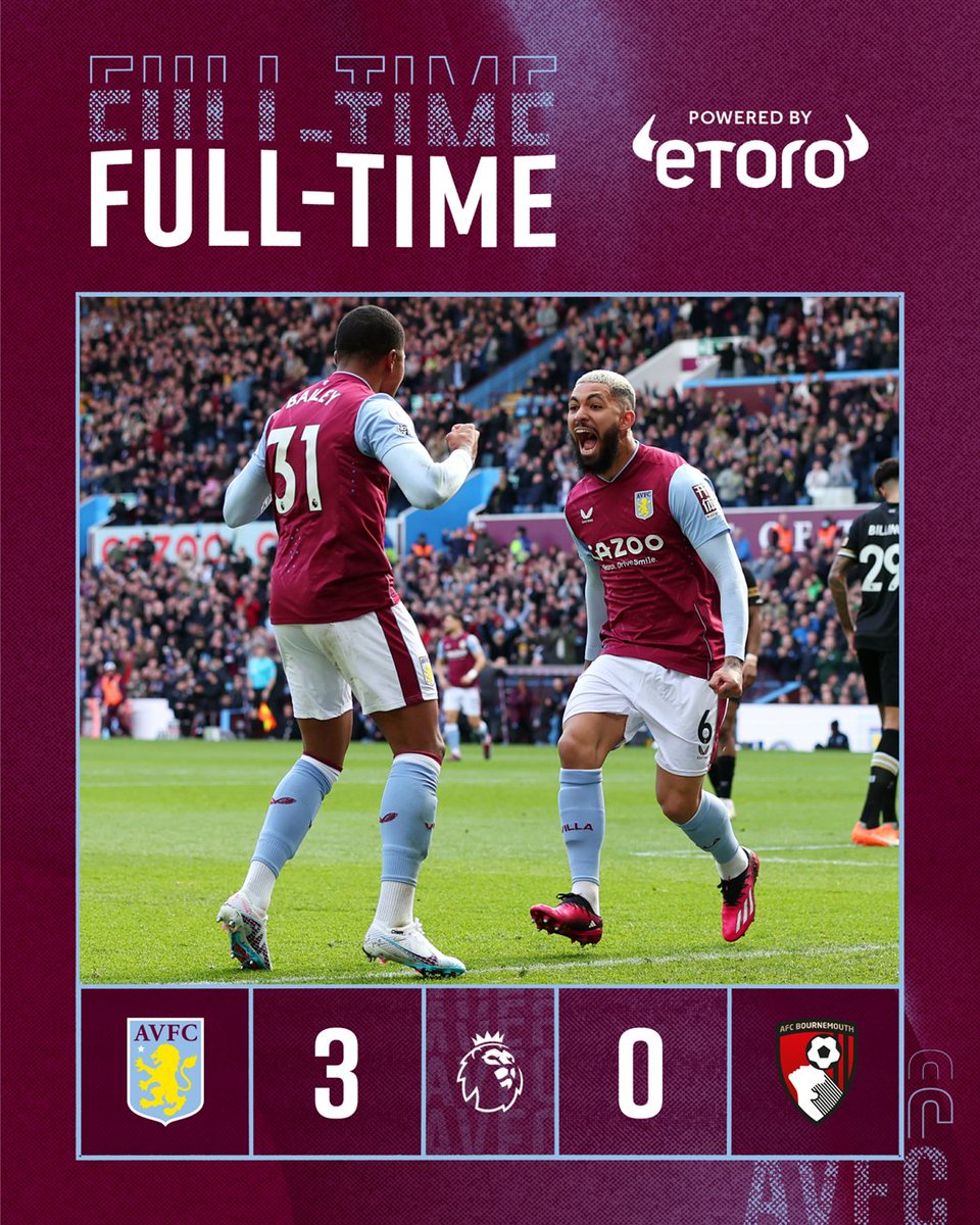 AVFCOfficial's tweet photo. ✅ THREE GOALS.
✅ THREE POINTS. 
✅ CLEAN SHEET.

UTV! 😍 #AVLBOU https://t.co/J1wltEQNPZ