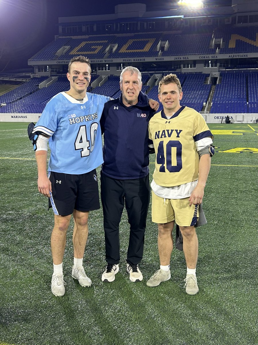 B_LFoundation's tweet photo. Great Friday night under the lights! Thank you Kyle Fairbanks and Garrett Degnon for honoring and carrying on Brendan’s legacy on and off the field #BLStrong #GoNavy #BL40 https://t.co/RSNvJxJKa5