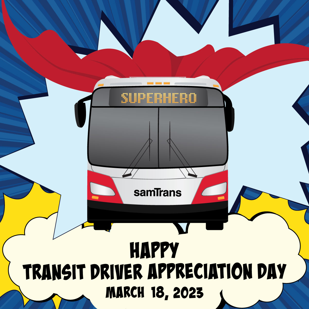SamTrans's tweet image. On this Transit Driver Appreciation Day, we want to take a moment to recognize and express our gratitude to the hard-working operators at #SamTrans. 🚌

You brave traffic, weather, and other challenges to serve our passengers. 💙