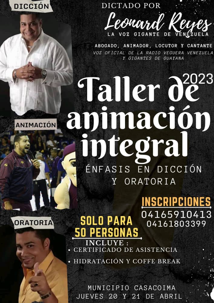 Taller de Animación Integral 2023 Enfasis en Oratoria y Locución 

(El Triunfo - Casacoima - Delta Amacuro):

Abro hilo🧵...