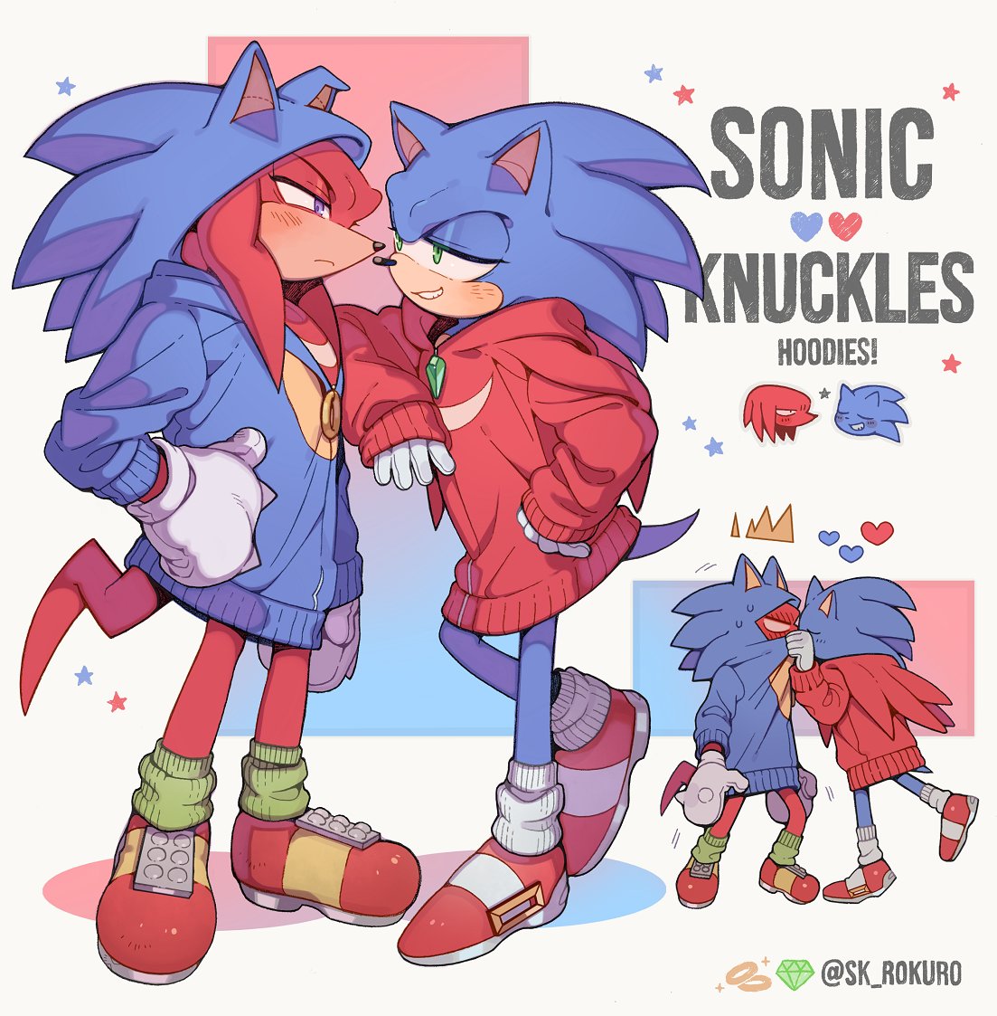 ソニック 「hoodies#SonicTheHedgehog #sonknux 」|ろくろ/rokuro💙❤️🌈のイラスト