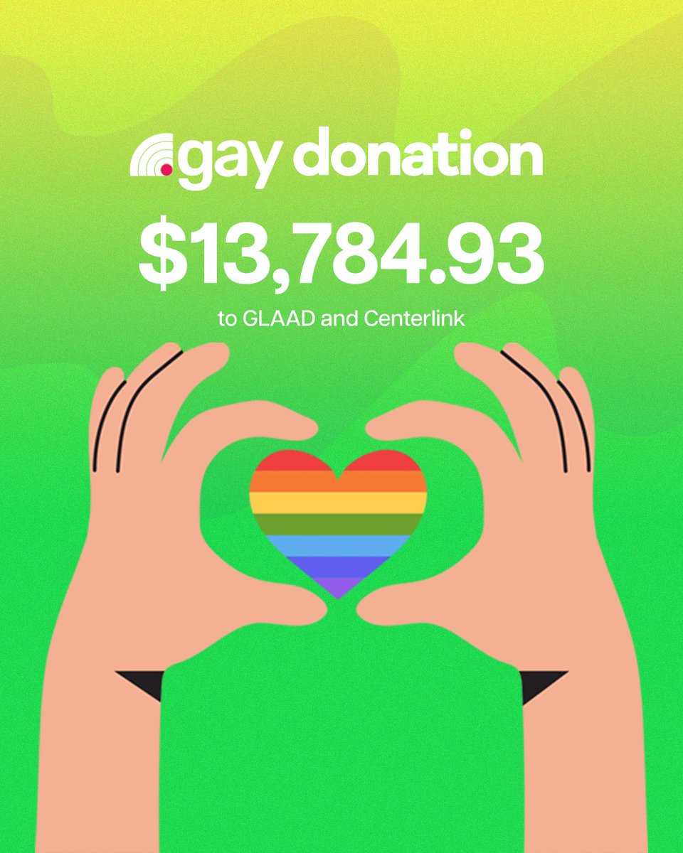 Today we are excited to announce the 2022 donation to community beneficiaries, <a href="/glaad/">GLAAD</a> and <a href="/CenterLink/">Matthew</a>! With the addition of this latest $13,784.93 donation, the total amount raised and donated from .gay domains is now $181,206.14!

Thanks to our beautiful #DotGayCommunity! 🫶