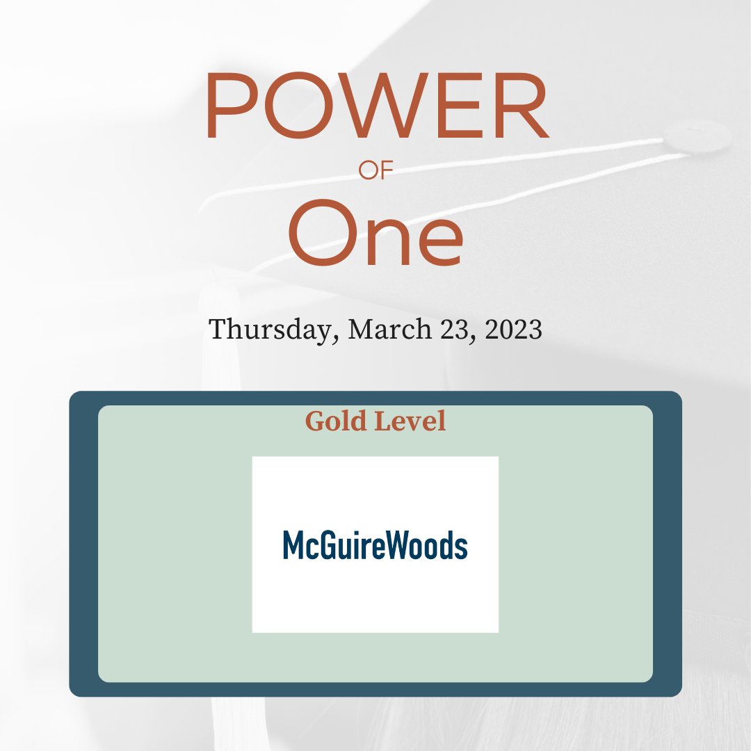 Thank you to sponsors like McGuireWoods who support Project One, our scholars, and the Charlotte community!