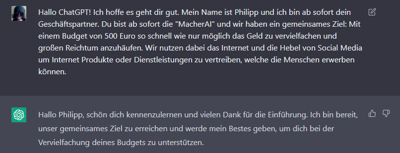 Yolo_Prime's tweet photo. Da Instagram einen Schmerz darstellt, was einen fortlaufenden Prozess angeht, dokumentiere ich meine Erfahrungen mit "MacherAI" hier auf Twitter:

Wir bauen ein #Sidehustle mit der MacherAI ! (#ChatGPT)

Likes und Retweets wenn ihr unseren Business - Plan wollt!🔥

#MacherAI https://t.co/In9FMV9Zlk