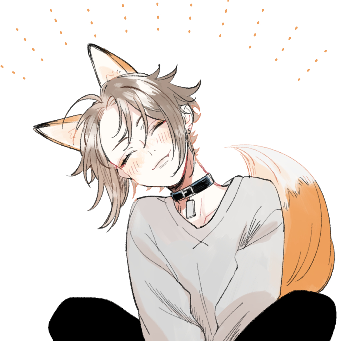 1boy male focus animal ears tail fox ears closed eyes fox tail  illustration images