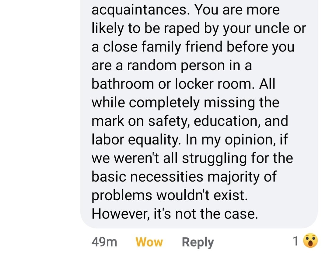 tazerface43's tweet image. My own brother 😒 discussing why he thinks #transwomen should be allowed in women's bathrooms/locker rooms. I guess only certain kinds of rape matter? #TeamTerf #terf #LetWomenSpeak