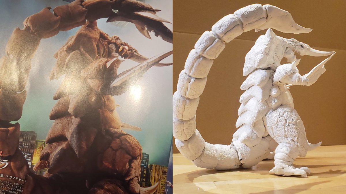 だいぶ見えてきた裂刀怪獣バギラ7日目！ほぼ体表の彫刻が終わってき