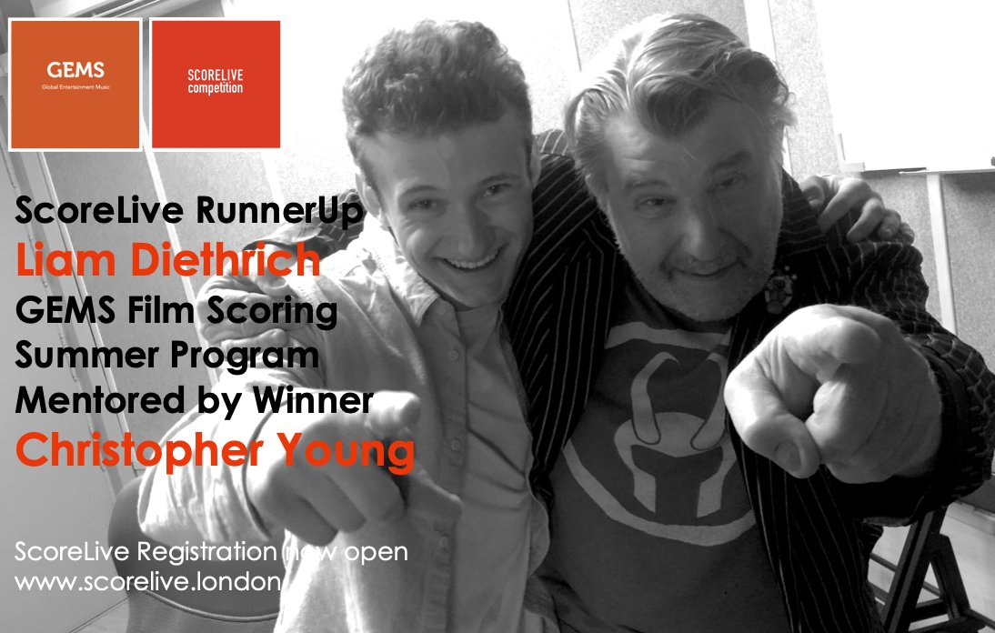 Gemsartists's tweet photo. USA Composer Liam Diethrich ScoreLive Runner Up 
“Thank you so much Nigel for putting together such an incredible program.  The amount of care you have for each one of us is very special.
ScoreLive Competition open!
Award winning video with SFX and Dialogue
DEADLINE MAY 1st 2023 https://t.co/u0KHrSRaXb
