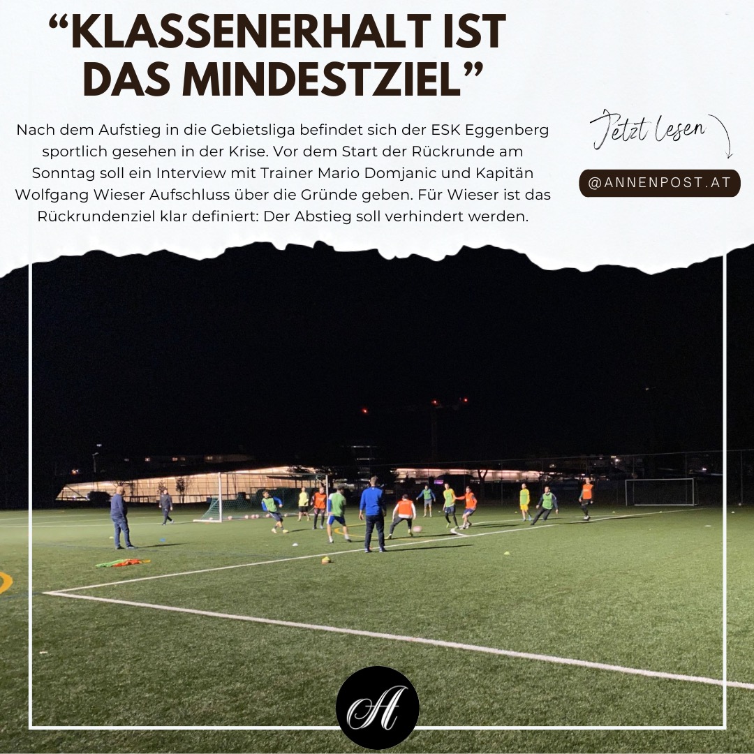Nach dem Aufstieg in die Gebietsliga befindet sich der <a href="/ESKGraz/">ESK Graz</a> sportlich gesehen in der Krise. Trainer Mario Domjanic und Kapitän Wolfgang Wieser sprechen mit uns über die Gründe dafür. Mehr in unserem Artikel!

#ESKGraz #Eggenberg #Fußball