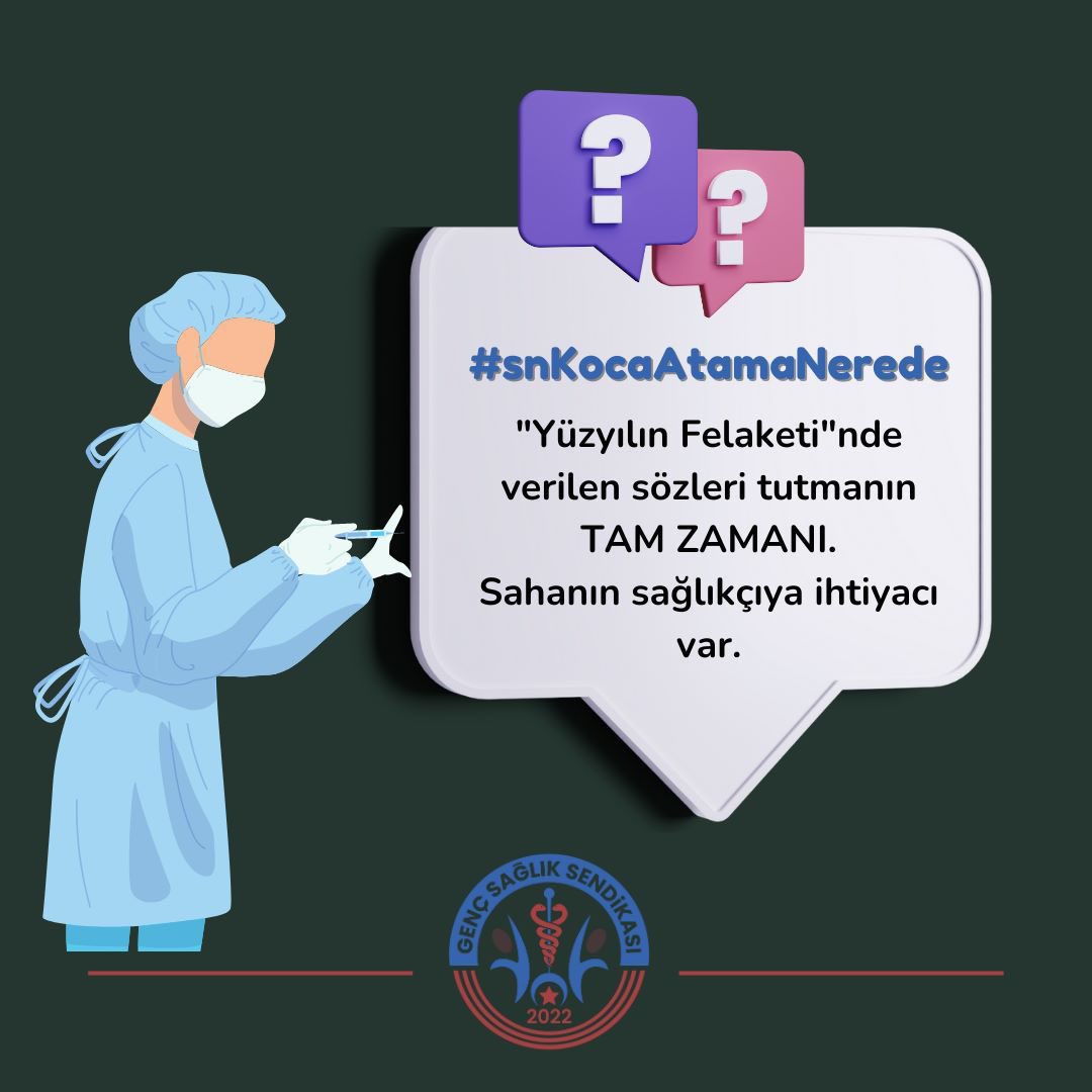Sağlık Bakanı #snKocaAtamaNerede
Sağlıkçılar 2. etap atama sözünüzü tutmanızı bekliyor.

Az kaldı, sağlıkçı açığını 14 Mayıs'tan sonra kapatacağız.

<a href="/herkesicinCHP/">CHP 🇹🇷</a> <a href="/kilicdarogluk/">Kemal Kılıçdaroğlu</a> <a href="/RTErdogan/">Recep Tayyip Erdoğan</a> <a href="/drfahrettinkoca/">Dr. Fahrettin Koca</a> <a href="/saglikbakanligi/">T.C. Sağlık Bakanlığı</a>#snKocaAtamaNerede