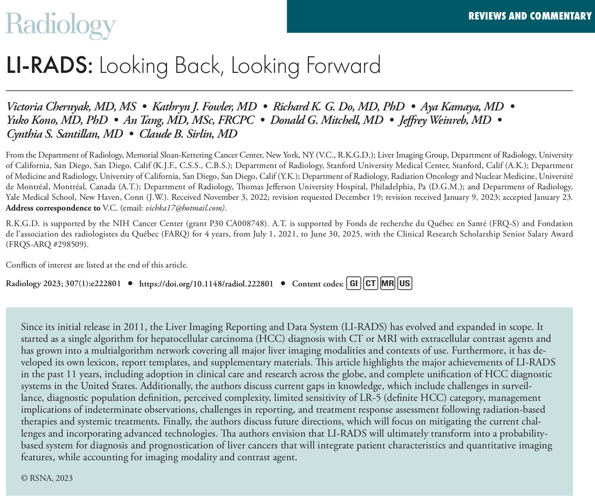 LIRADS5's tweet photo. Hot off the press! Check out this @Radiology article on LI-RADS: Looking Back, Looking Forward. How did LI-RADS evolve over time? And where do we go from here?  
https://t.co/VjdmxIQRhA https://t.co/YM9dnBpVxV