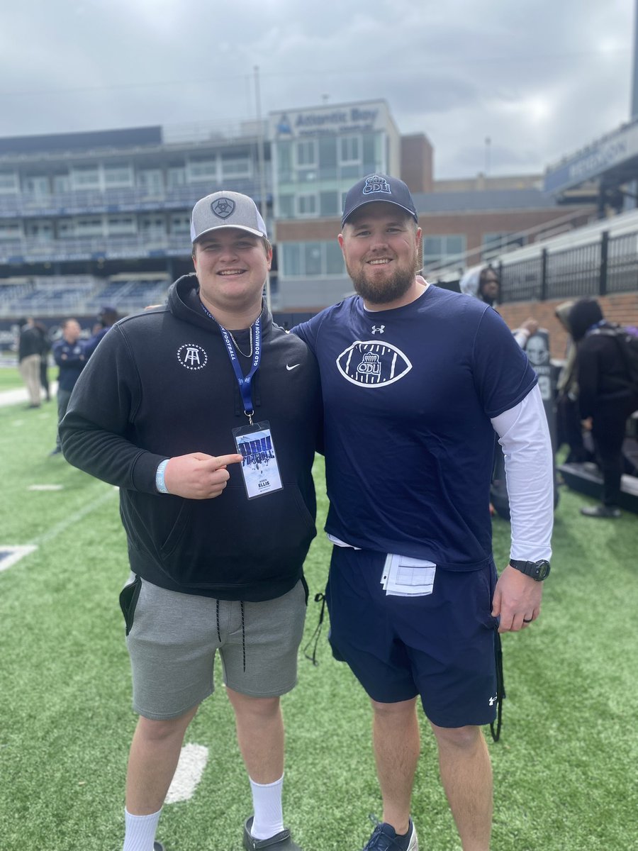 amazing time today @ODUFootball thanks for having me @Coach_Baum @coacher_Hut can't wait to be back!