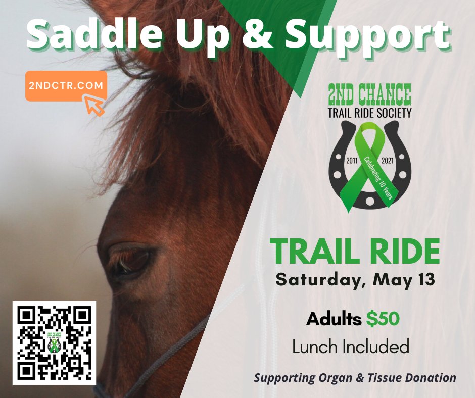 2ndCTR_Society's tweet photo. STRAIGHT FROM THE HORSES MOUTH 🐴

Join us to SADDLE UP &amp; SUPPORT Organ and Tissue Donation.

$50 per rider – Free lunch included by B&amp;R Eckles
Dinner and entertainment to follow

Will we see you there? Yay or neigh?

REGISTER
https://t.co/2nPdg4kb0V

#organdonationworks
#beahero https://t.co/r3iWlvelA8