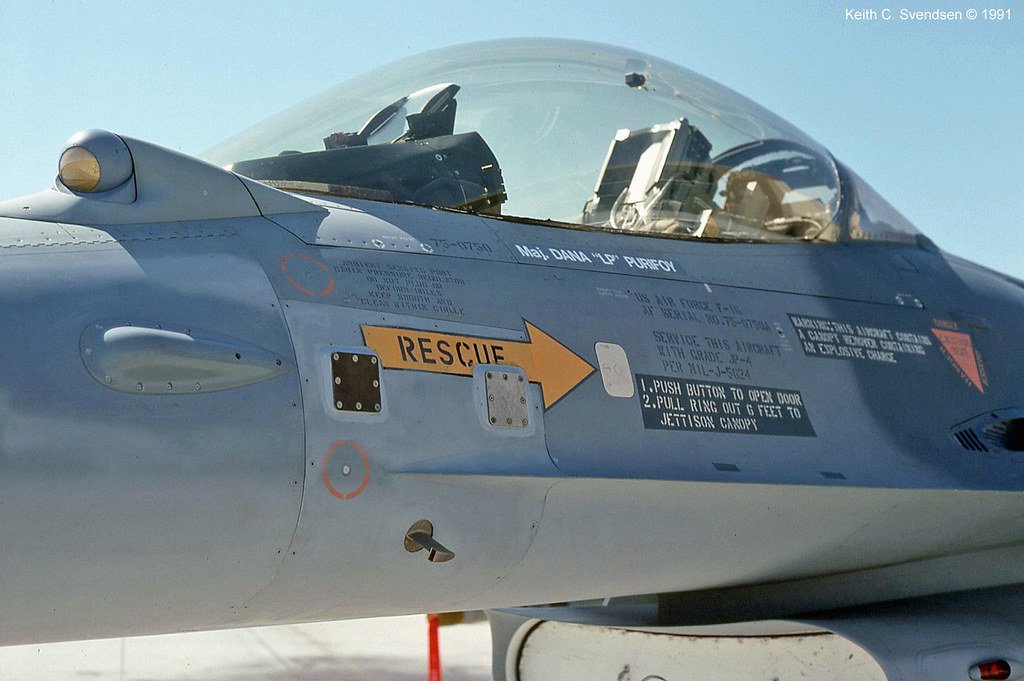 FLIR systems tested aboard the F-16 in the 1980s. the A-16's Falcon Eye was to assist it in its ground attack role while the F-16 AFTI was used to test several optoelectronic systems. presently, only the F-16E Block 60 possesses a nose-mounted FLIR.