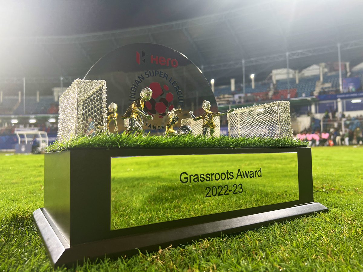 bengalurufc's tweet photo. Bengaluru FC have been handed the Grassroots Award for 2022-23 by the #HeroISL. 

It’s a silver lining on a tough night. But the future looks bright! 🔵

#WeAreBFC https://t.co/b3Syb91QQ4