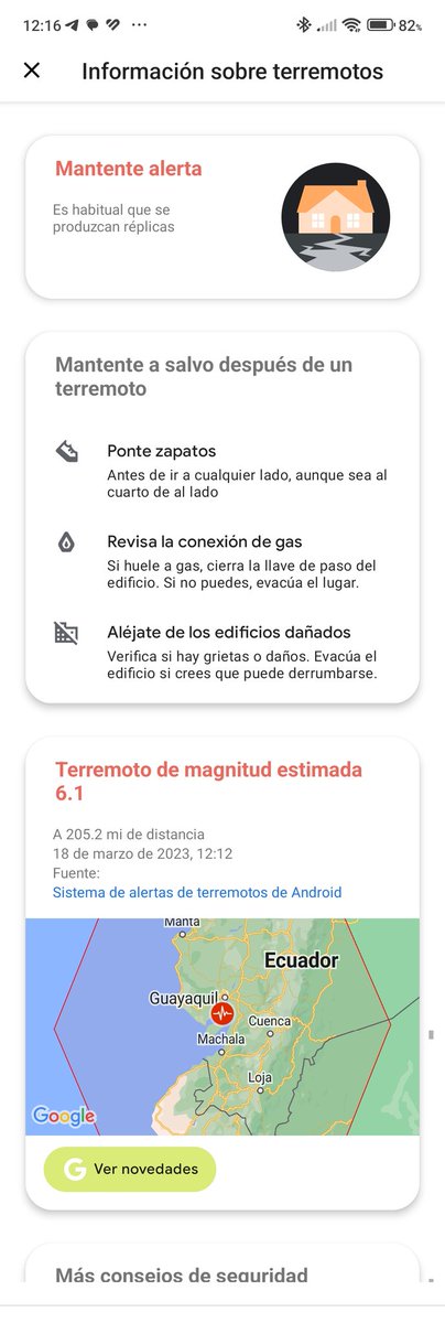 afmaldonado_r's tweet photo. Me dio una alarma Google de que iba haber un #temblor. A los pocos segundos empezó. Impresionante. https://t.co/6mHSapVnBZ